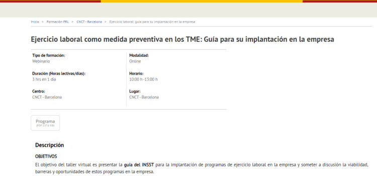 Ejercicio laboral como medida preventiva en los trastornos musculoesqueléticos: guía para su implantación en la empresa