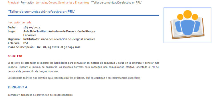 Taller de comunicación efectiva en prevención de riesgos laborales