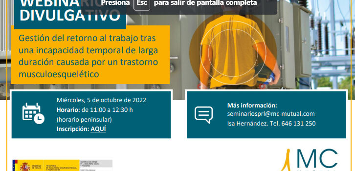 Gestión del retorno al trabajo tras una incapacidad temporal de larga duración causada por un trastorno musculoesquelético