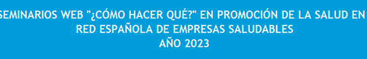 Calendario de seminarios web. Jueves saludables